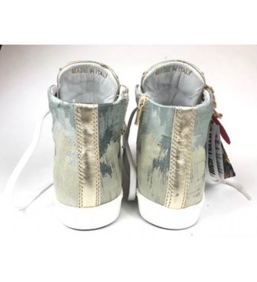 Woman's sneakers handmade ,  gold and leather